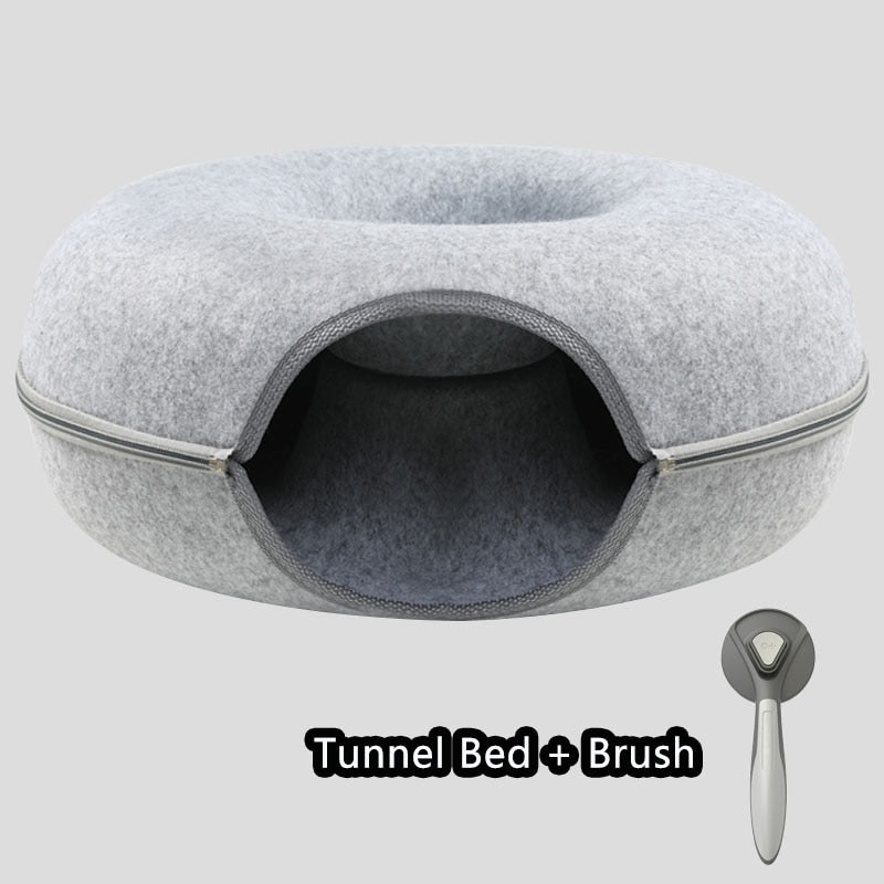 Donut Cat Tunnel Interactive Play Toy