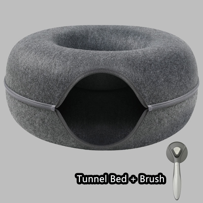 Donut Cat Tunnel Interactive Play Toy